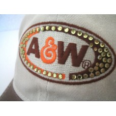 NEW Mujer&apos;s adjustable A&W Root beer Cap Casual Hat Cotton rhinestones 622583555960 eb-79632890